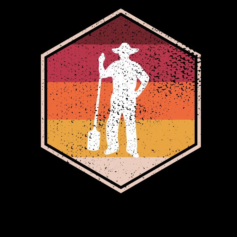 Retro Farmer Hexagon Design