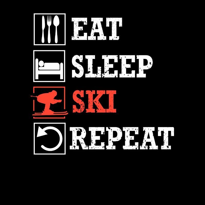 Eat Sleep Ski Repeat Retro