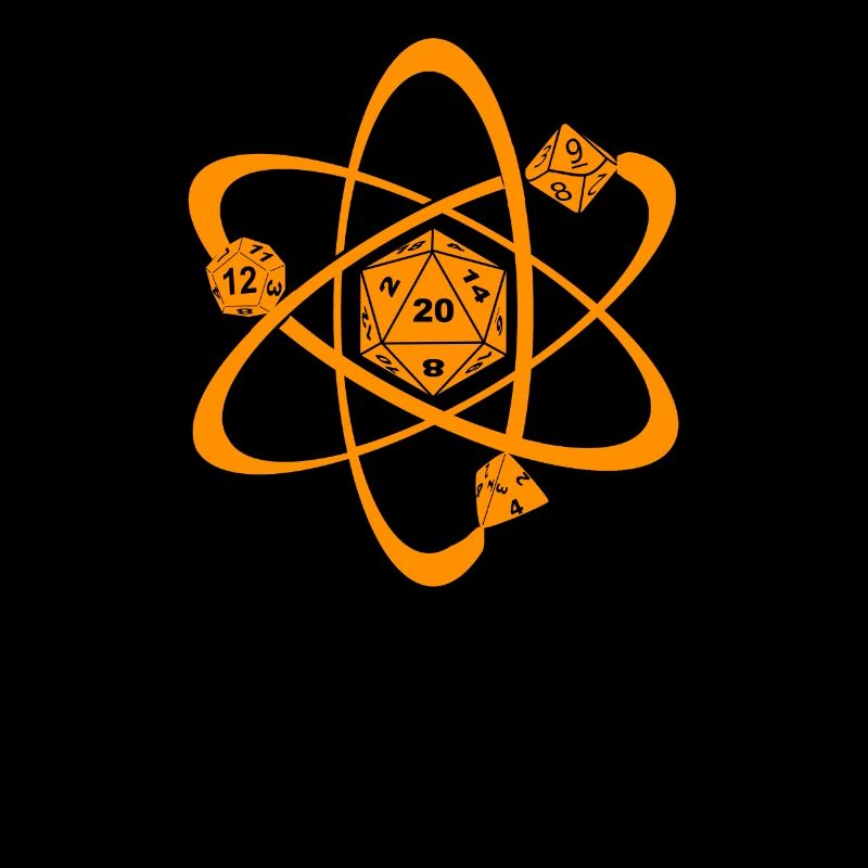 RPG Cube Dice Dragons Atom design orange Cadeaux
