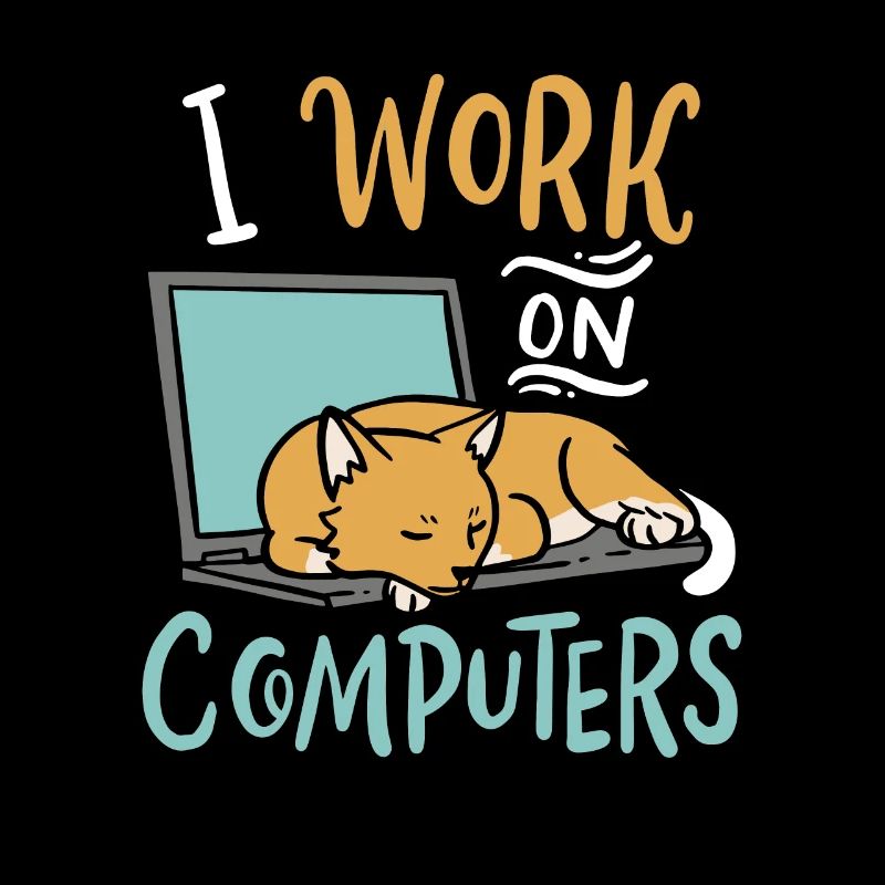 I Work on Computers Katze IT Entwickler Shirt