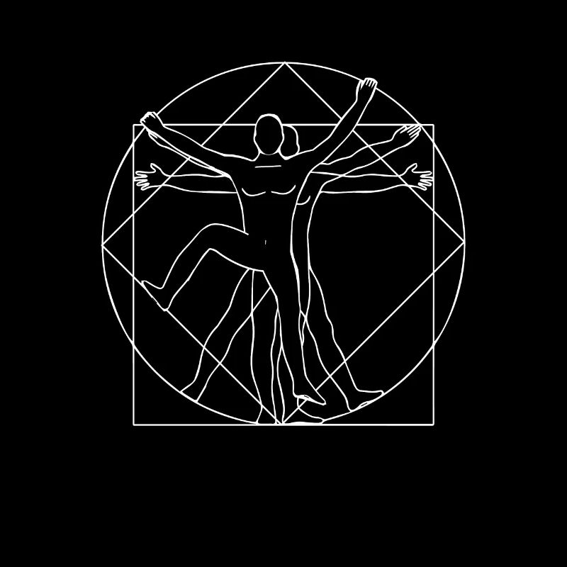 Bouldering Vitruvian man climber