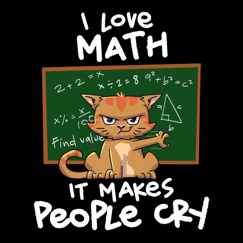 Cat Lover I Math Teacher I Love Math It Makes