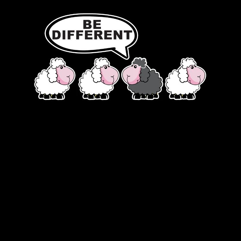 Be different schwarzes Schaf T-Shirt