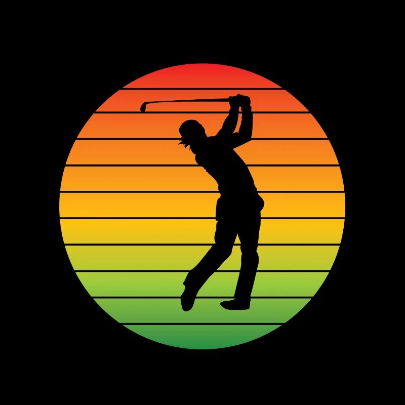 Golf Golfschläger Golfspielerin Retro Golfball