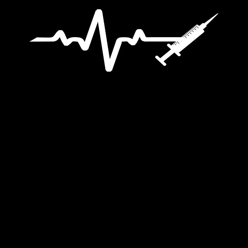 White syringe design with ECG line