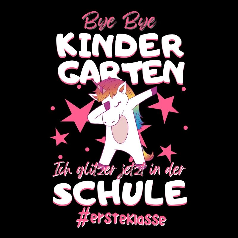 Bye Bye Kindergarten Einhorn Schulkind Einschulung
