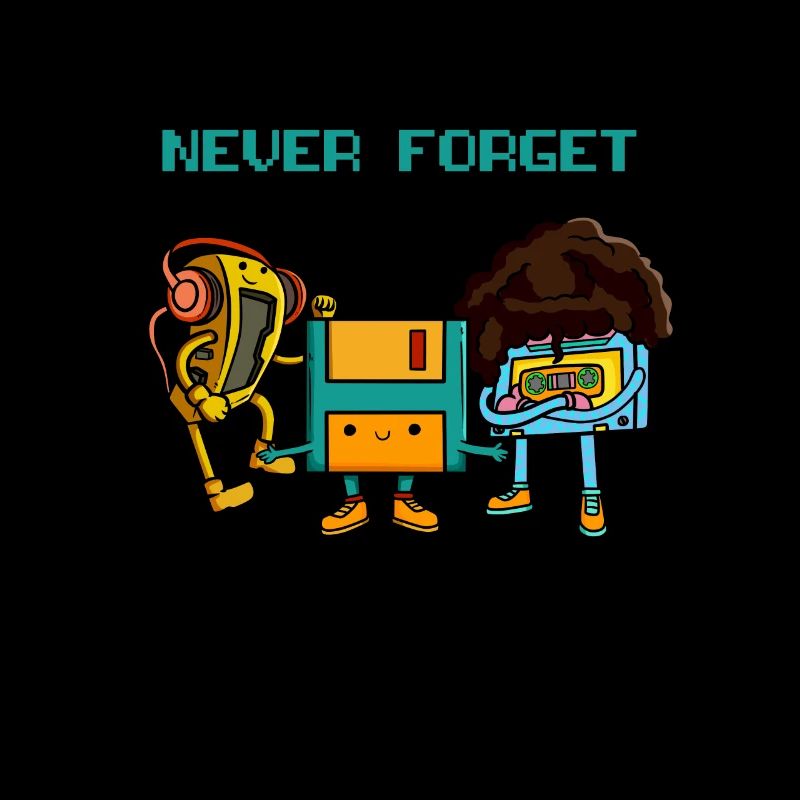 Bande dessinée rétro never forget cassette