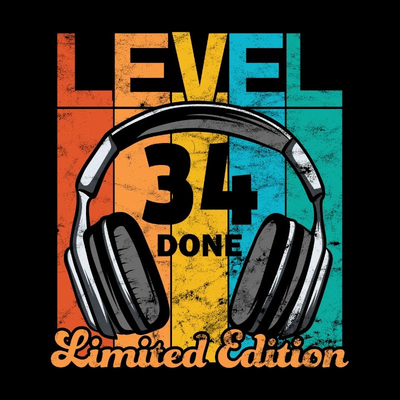 Gaming Birthday 34 Years Level 34 Complete