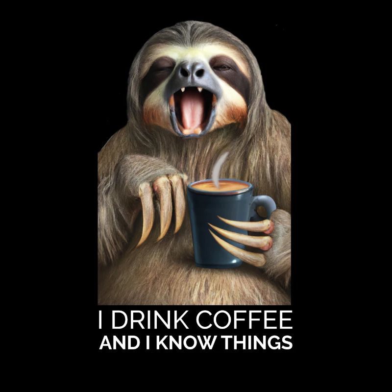 Faultier Kaffee Spruch