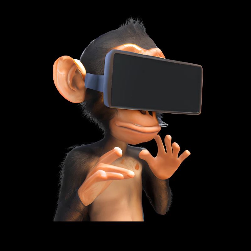 Affe mit VR-Brille