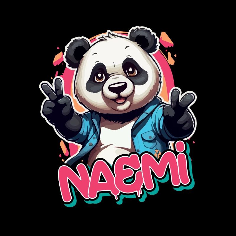 NAEMI - Schöner Mädchen Name mit coolem Panda