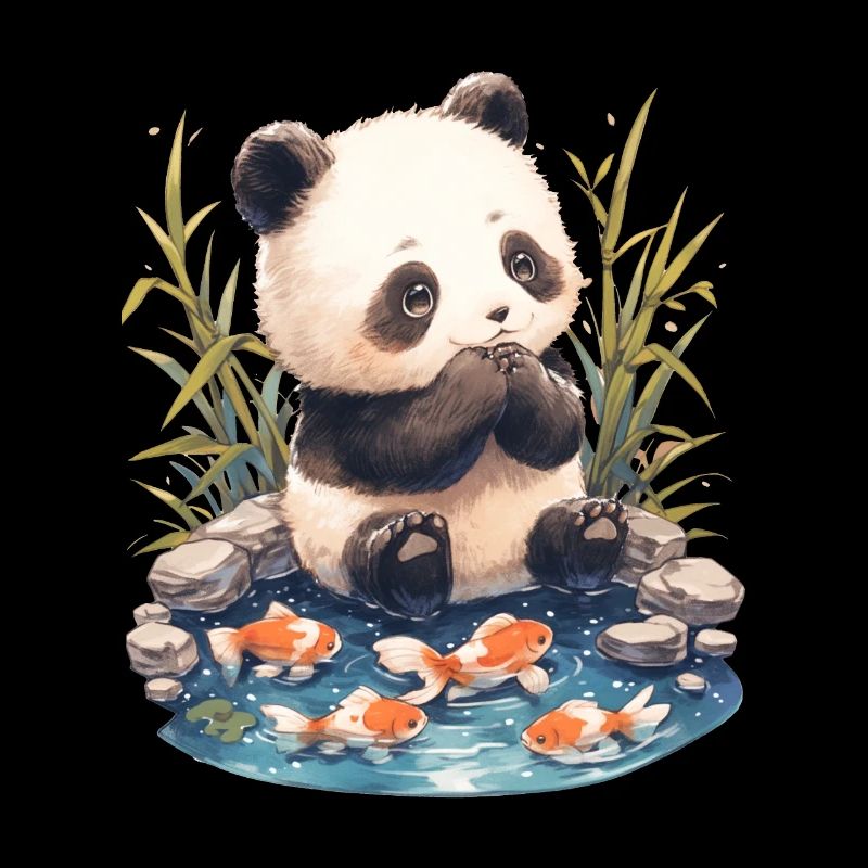 Panda Bear, Koi Fish, Panda géant japonais