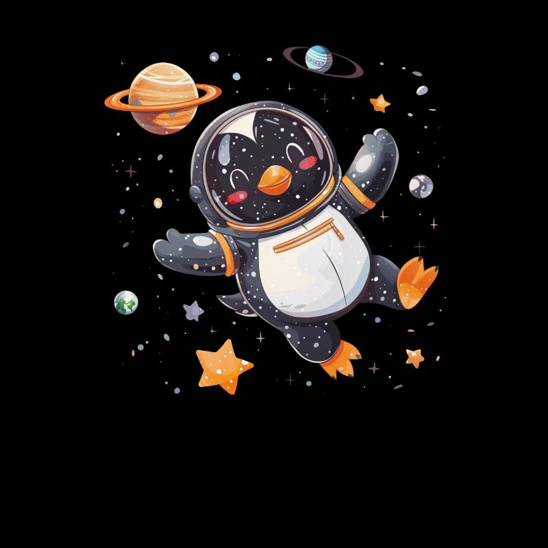 Pingouin Astronaute Kawaii Pingouin Mignon