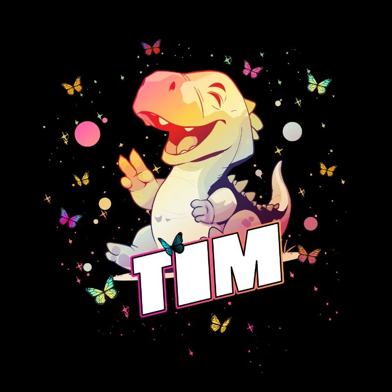 TIM - Schöner Junge Name mit süßem DINO T-REX