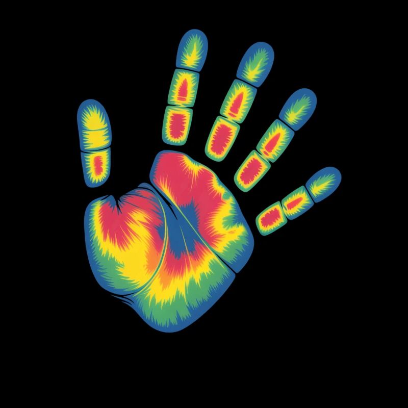 Fascinating thermal image handprint