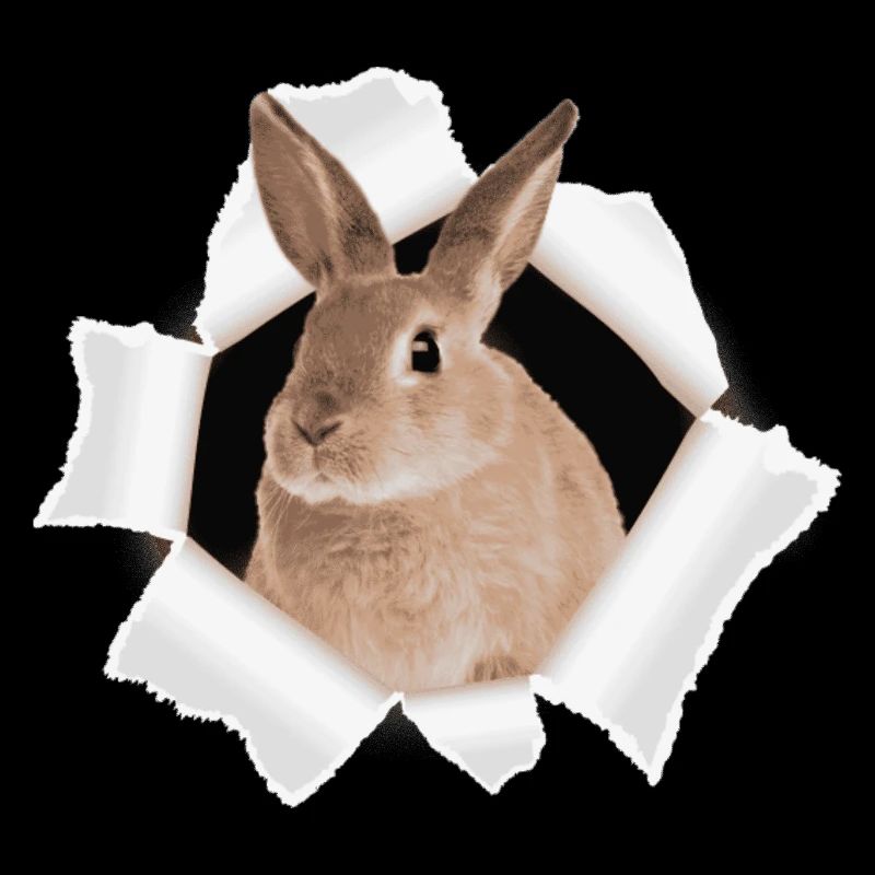 Bunny looking through hole