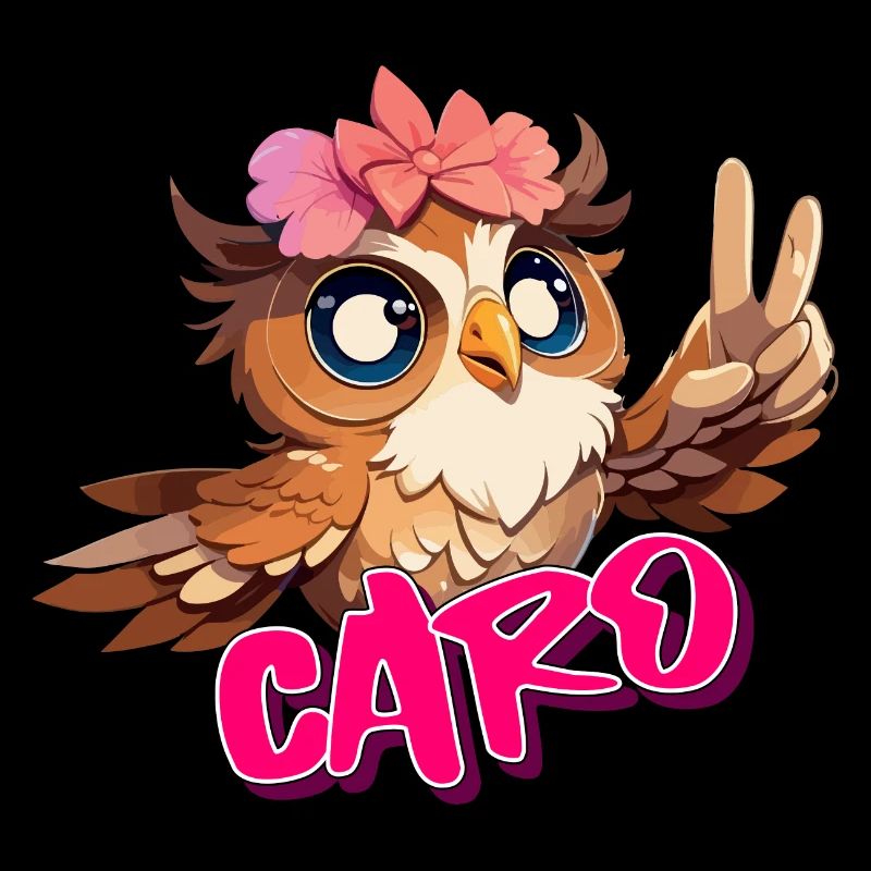 CARO - Schöner Mädchen Name mit süßer EULE