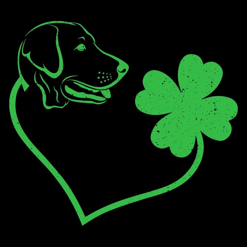Labrador Chien Trèfle Lucky Charm Amour