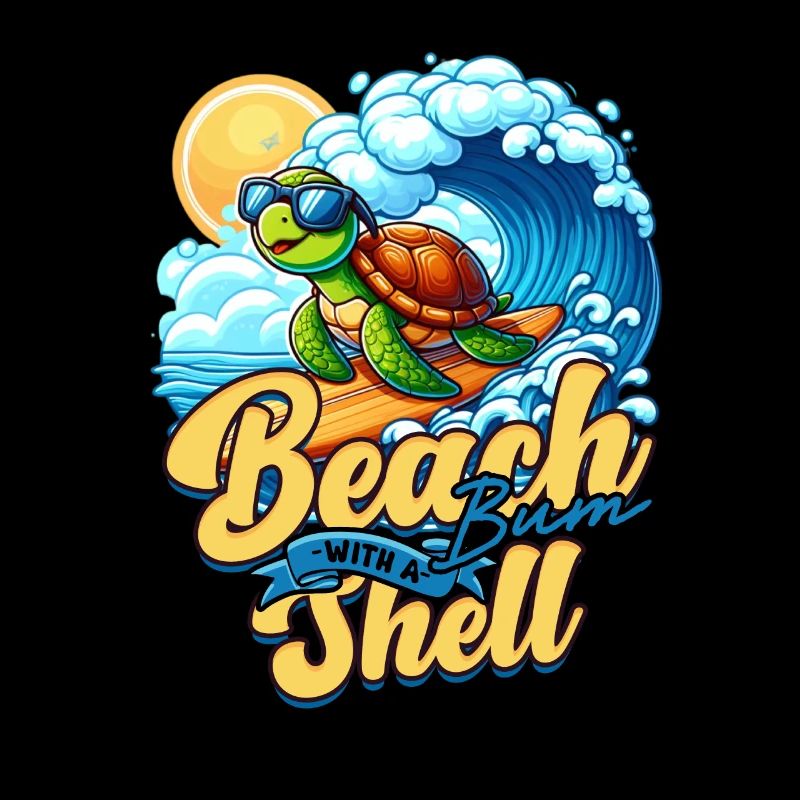 Turtle Turtles Beach Bum With A Shell