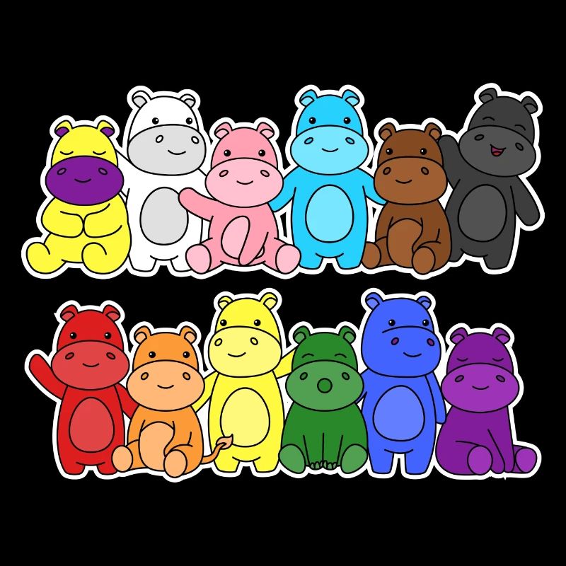 Pride Progress Flagge Nilpferde Gleichberechtigung