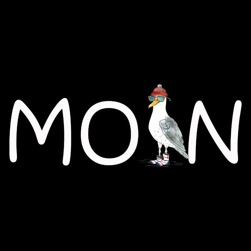 PLATTDEUTSCHER SPRUCH MIT MÖWE