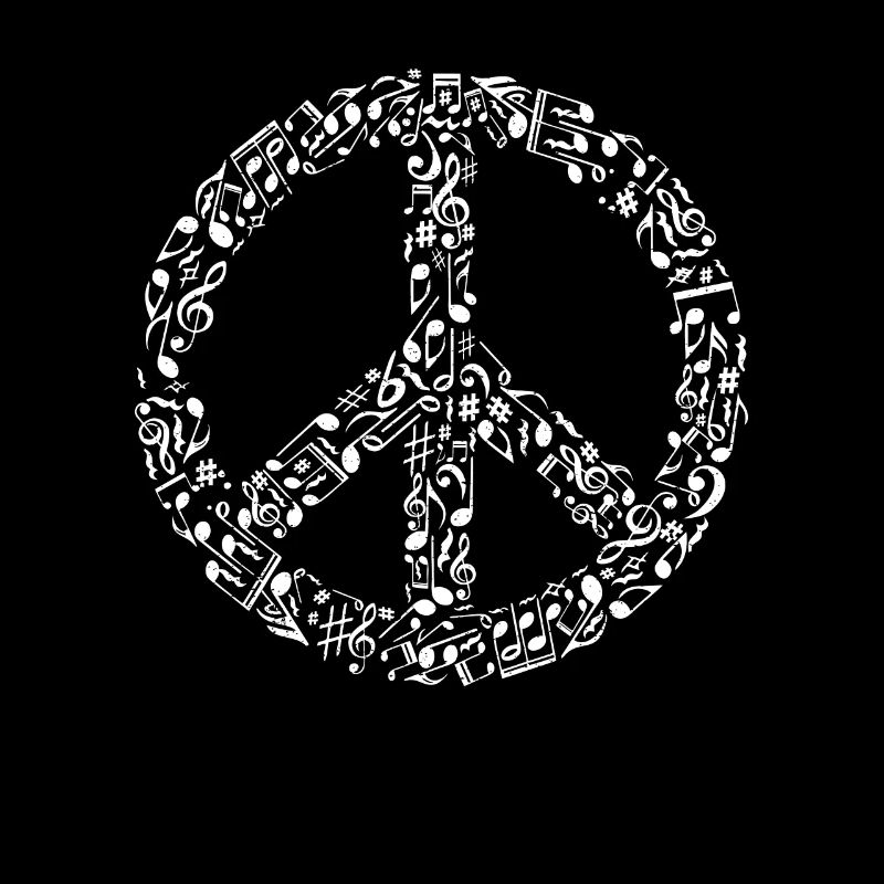 Peace sign music notes