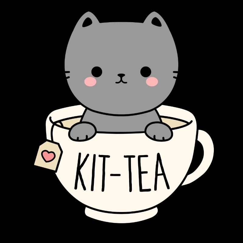 Kit-Tea Cute Kitten In Tea Cup Cat Lover Pun