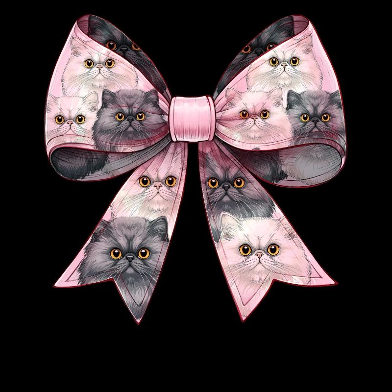Coquette Bow Persian Cat Mom Pattern Pink