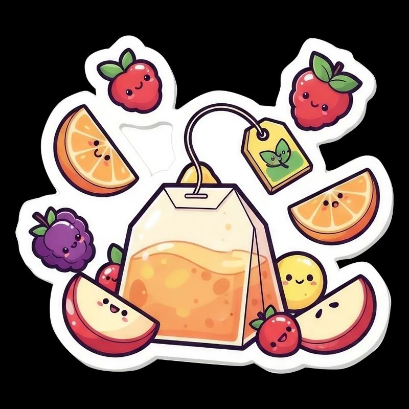 Fruity Lunchbag Tea ,tea Cartoon Sticker