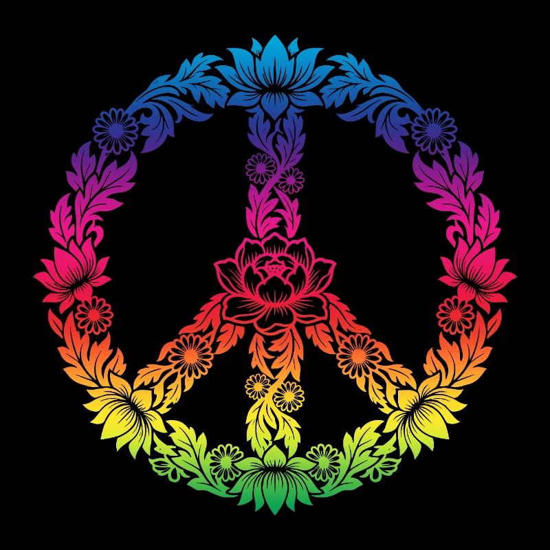 Peace Zeichen Blumen Floral Boho Style