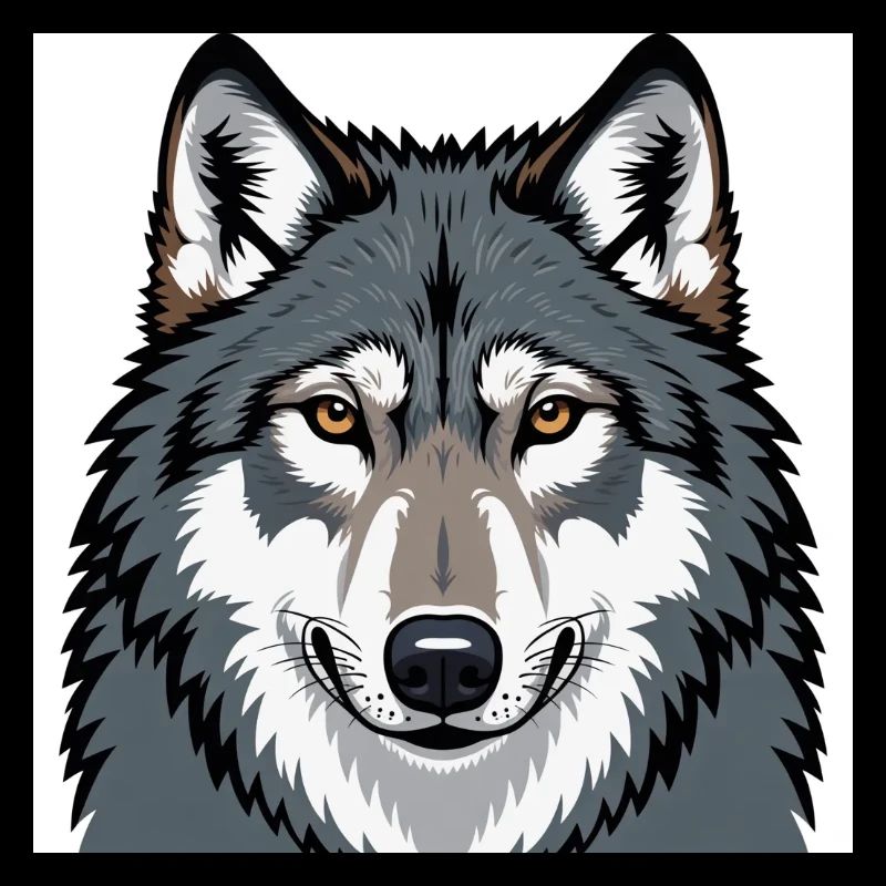 Wolf Illustratives Porträt