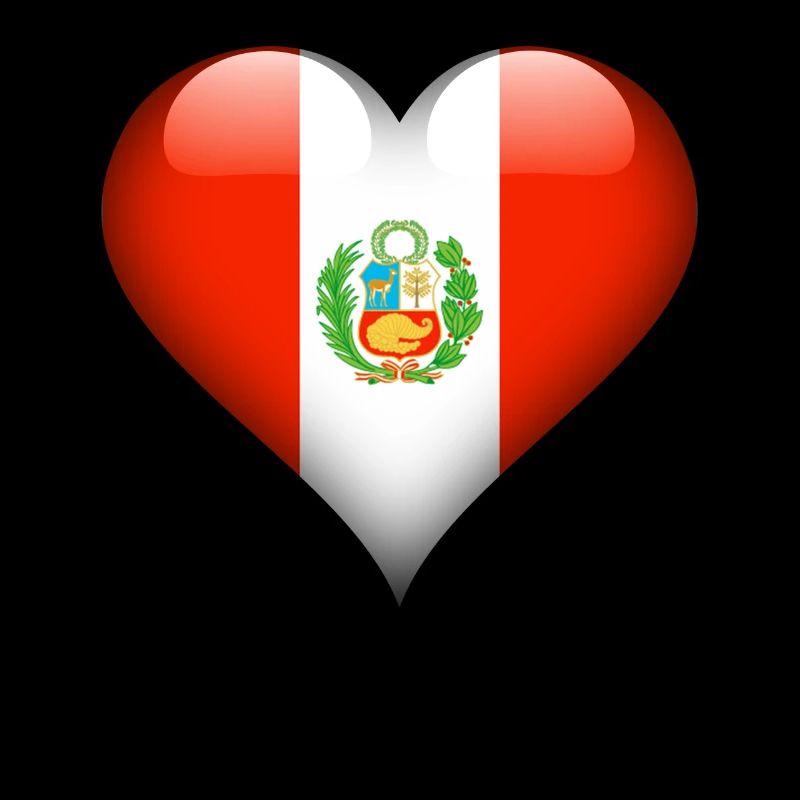 Drapeau péruvien coeur Pérou