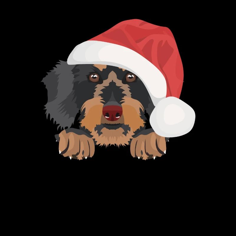 Teckel à poil dur Joyeux Noël