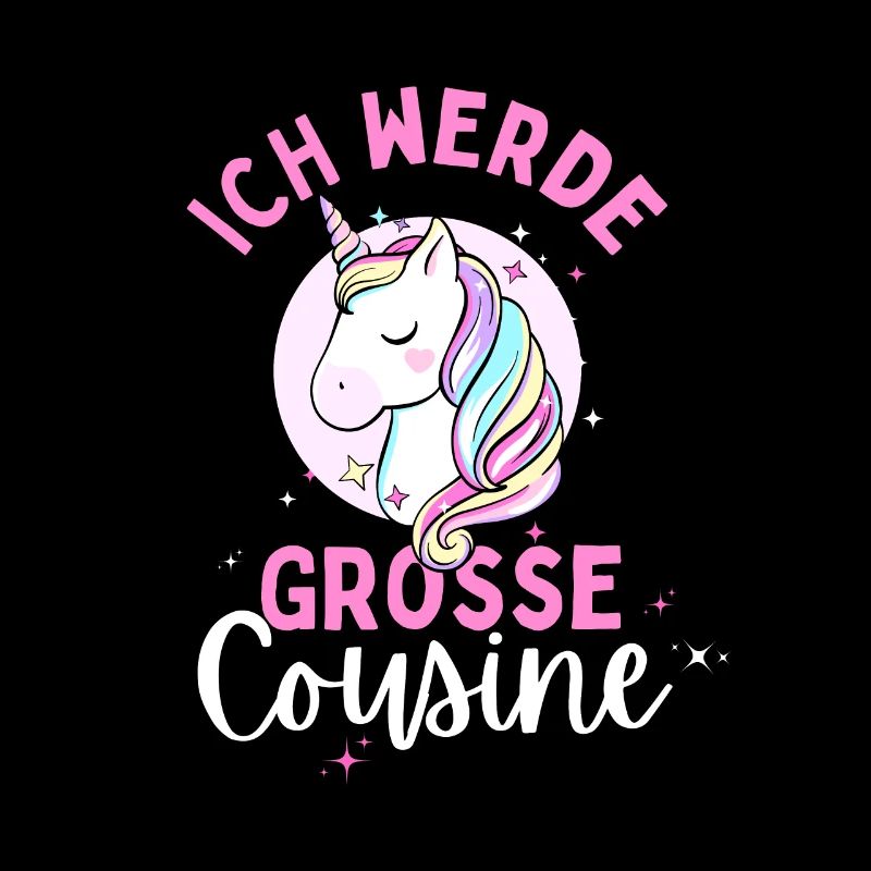 Ich werde Große Cousine 2024 Loading Einhorn Herz