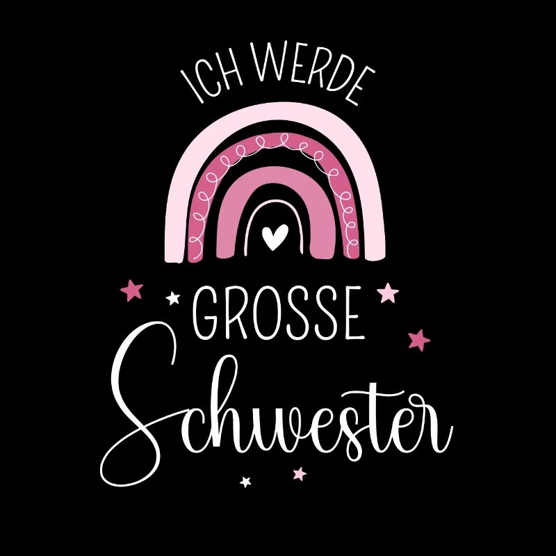 Ich werde große Schwester 2025 Regenbogen Süß