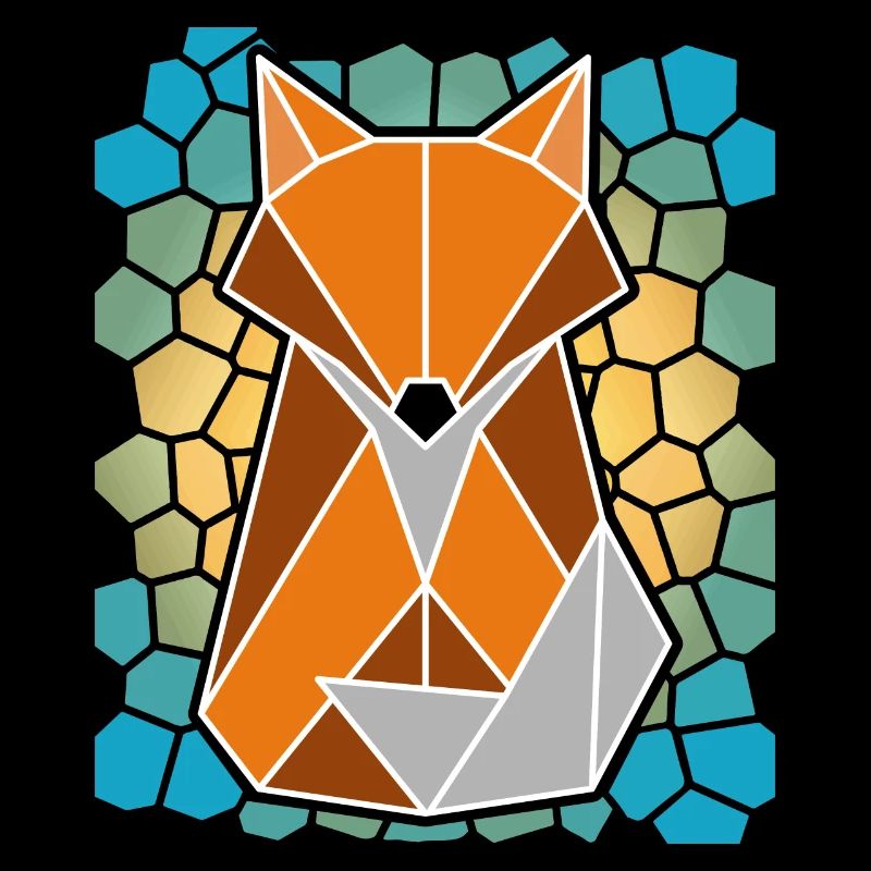 Fuchs geometrisches Mosaik Geschenkidee low poly