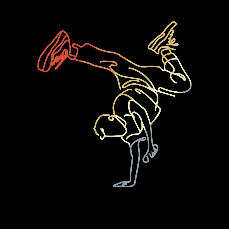 Vintage Breakdancing Boy Sketch