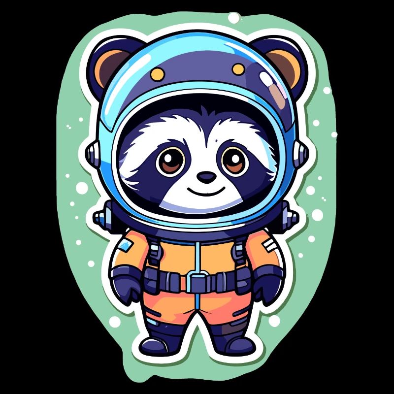 Waschbär Astronaut Illustration
