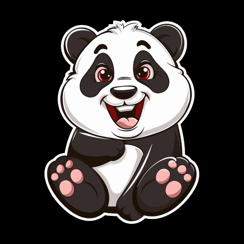 Exubérant Panda Buddy Sticker