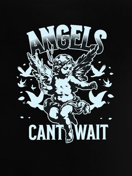 Engel-T-skjorte unisex Engler kan ikke vente VintageTee