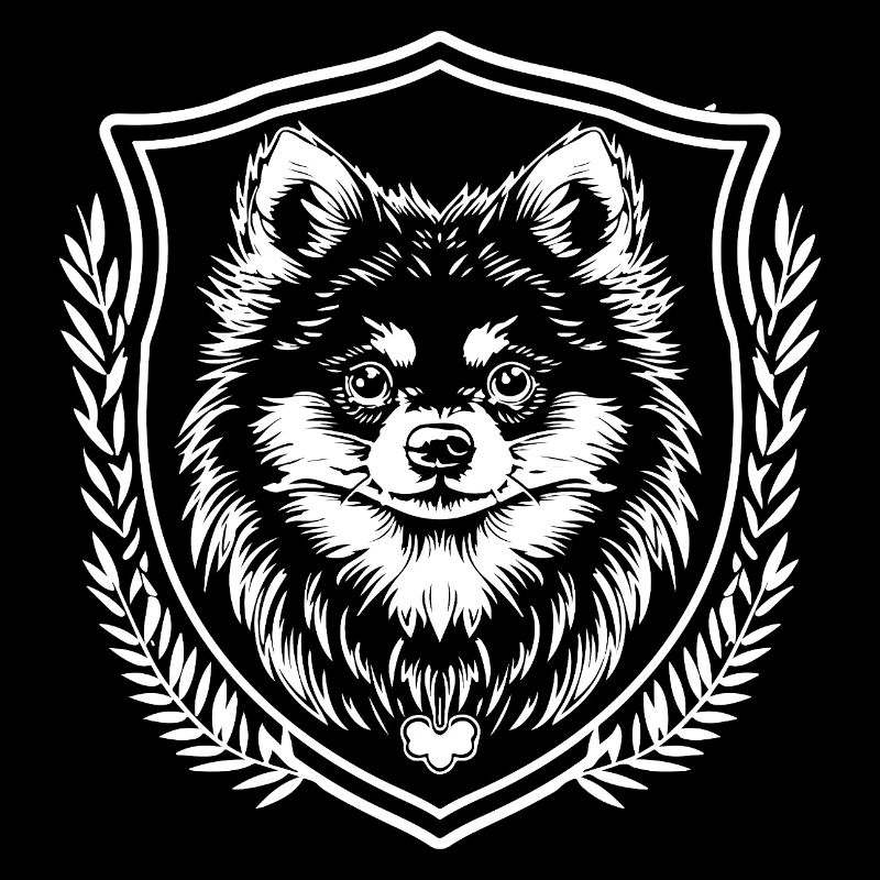 Husky Schild mit Lorbeerkranz