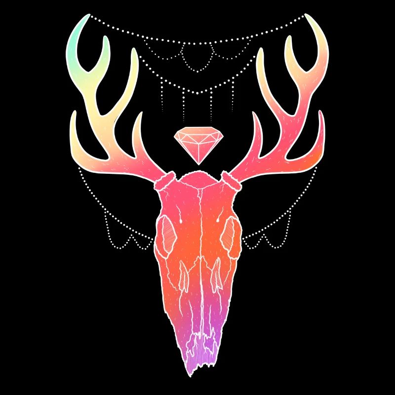 Crâne d'art ligne Stag