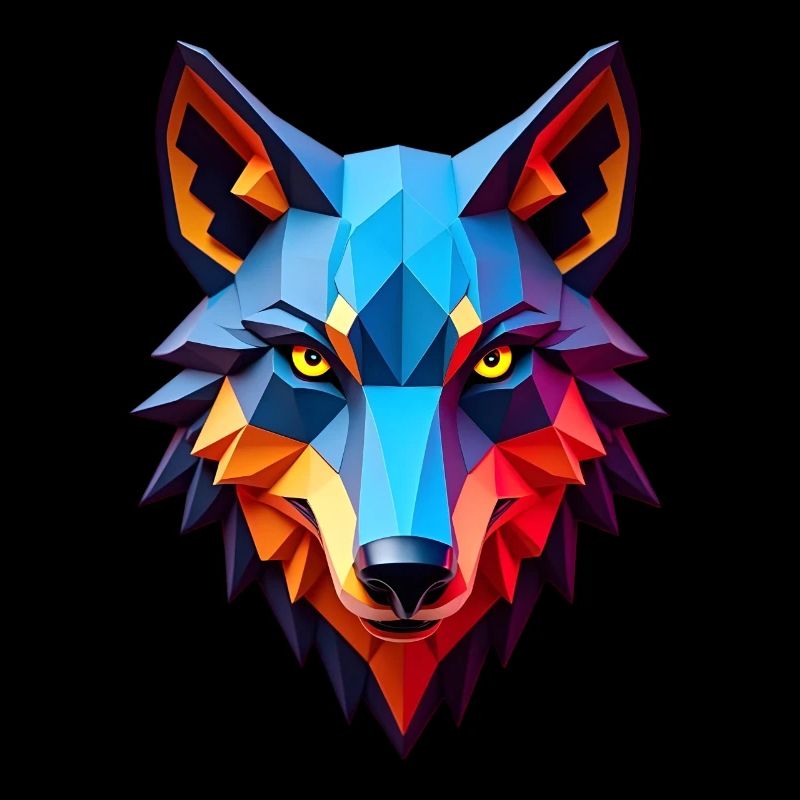 Wolf Polygon Wölfe Tier Motiv Kunst Wolfs