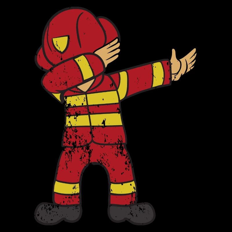 Retro Vintage Grunge Dabbing Dab Firefighter