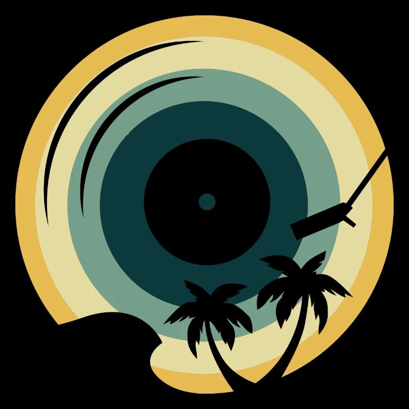 Vinyle Record Summer Sun Vibes Retro Sunset