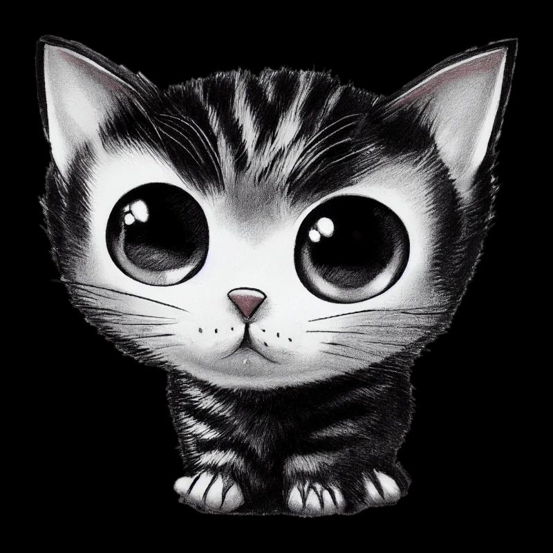 tiny cat drawn