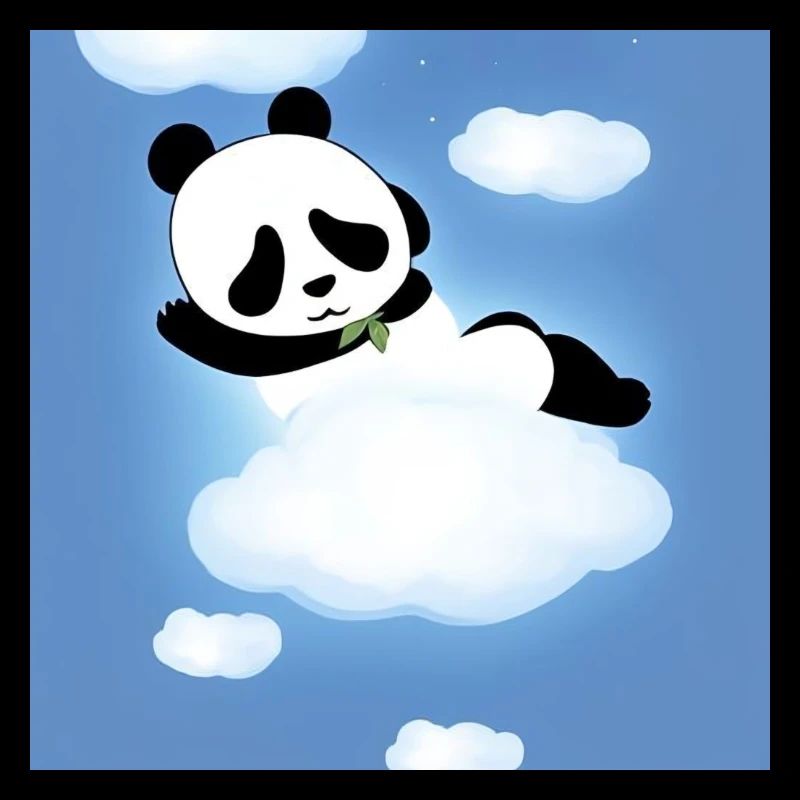 Panda dort sur un nuage
