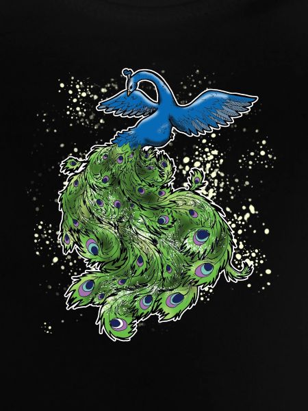 Scan Peacock Art Deco Colorful Outline