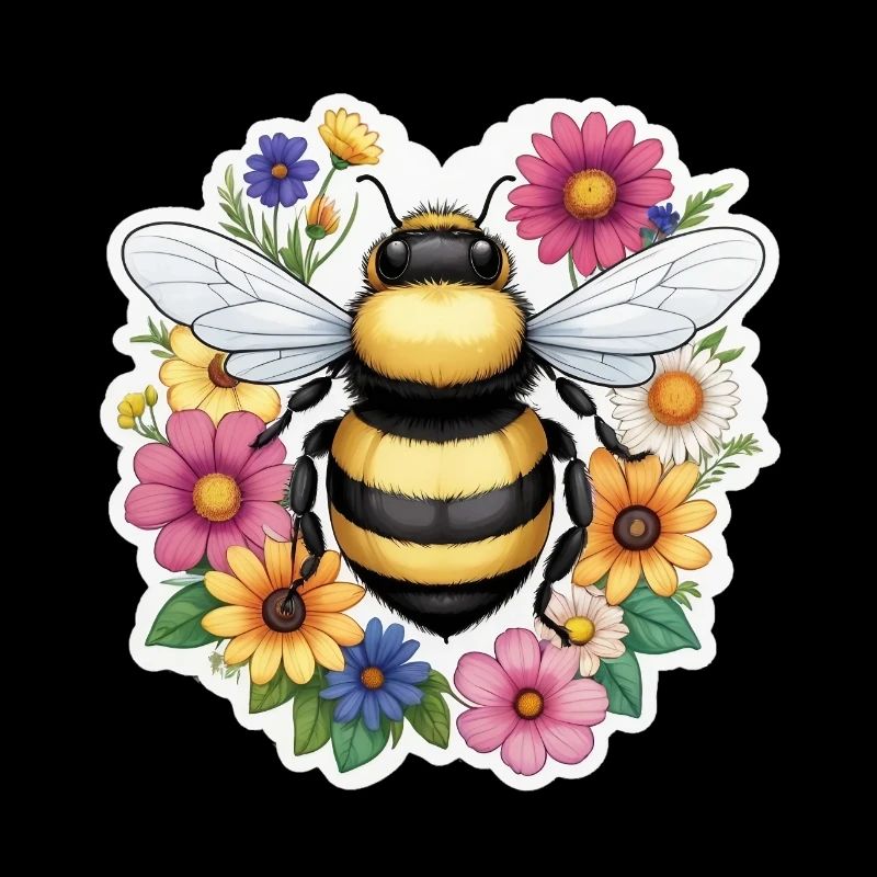 Biene mit Blümchen