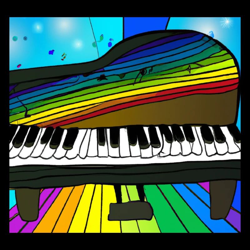 Piano auf Regenbogen